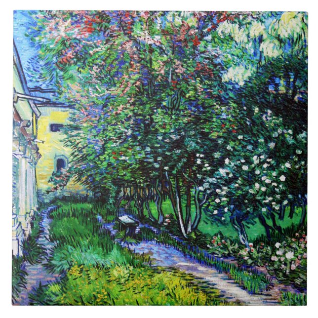 Der Garten am Asyl in Saint-Rémy, Van Gogh Fliese (Vorderseite)