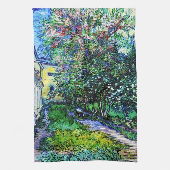 Der Garten am Asyl in Saint-Rémy, Van Gogh Geschirrtuch (Vertikal)