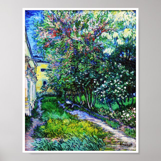 Der Garten am Asyl in Saint-Rémy, Van Gogh Poster (Vorne)