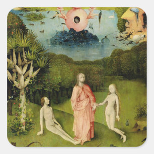 Der Garten der Irdischen Freuden 2 Quadratischer Aufkleber