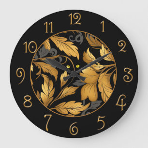 Der Garten der Katze Große Wanduhr