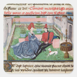 Der Garten der Liebe Quadratischer Aufkleber