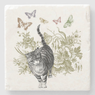 Der Garten der Miezekatze Steinuntersetzer