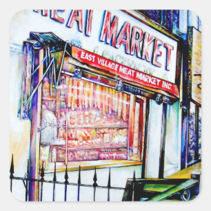 Der Garten der Weisheit im Ostdorf Quadratischer Aufkleber