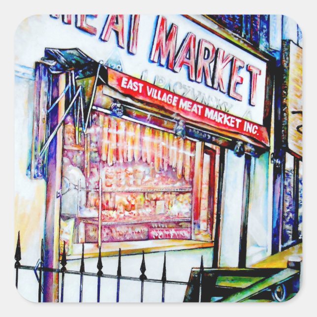 Der Garten der Weisheit im Ostdorf Quadratischer Aufkleber (Vorderseite)