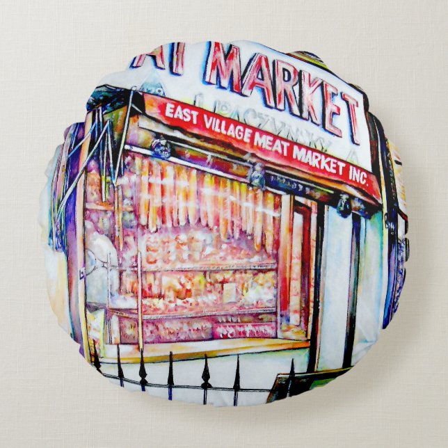 Der Garten der Weisheit im Ostdorf Rundes Kissen (Vorderseite)