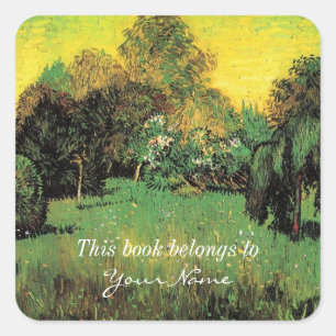 Der Garten des Dichters von Vincent van Gogh. Quadratischer Aufkleber