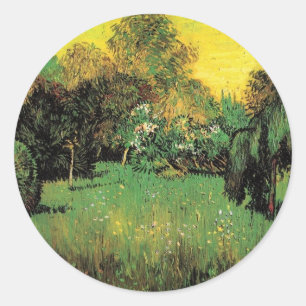 Der Garten des Dichters von Vincent van Gogh. Runder Aufkleber
