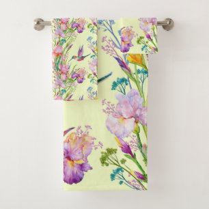 Der Garten des Gelben Hummingbird Badhandtuch Set