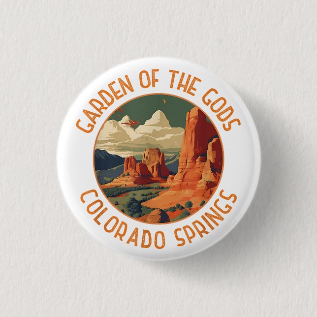 Der Garten des Gods Colorado Springs beängstigende Button (Vorderseite)