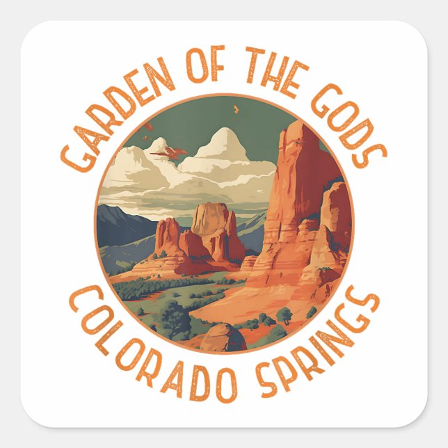 Der Garten des Gods Colorado Springs beängstigende Quadratischer Aufkleber (Vorderseite)
