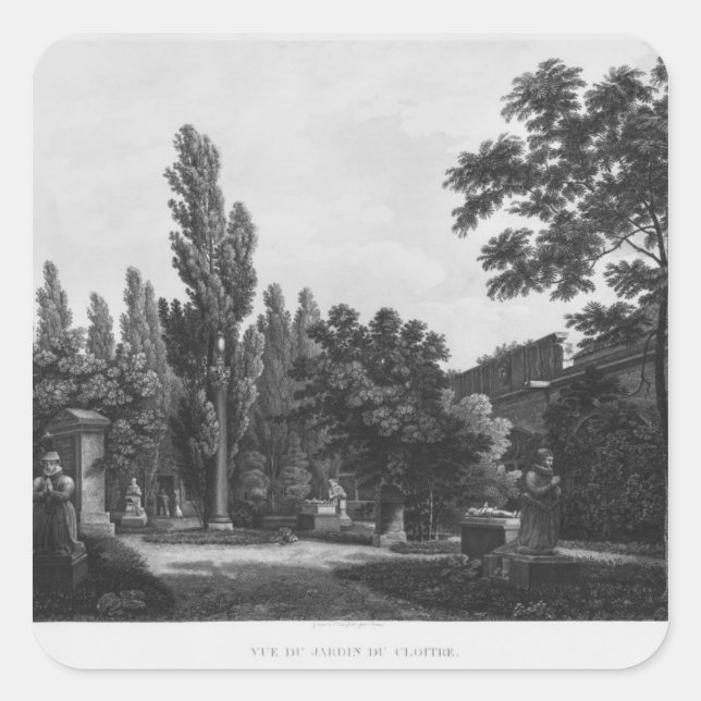 Der Garten des Klosters, Museo des Monuments Quadratischer Aufkleber (Vorderseite)