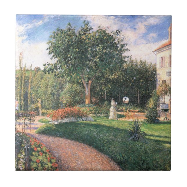 Der Garten des Mathurins Camille Pissarro Fliese (Vorderseite)