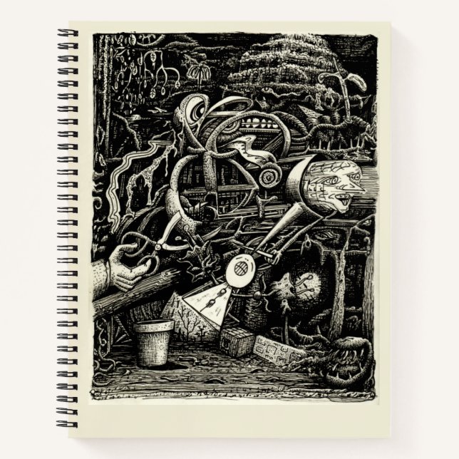 Der Garten des Wahnsinns von Brian Benson Notizbuch (Vorderseite)