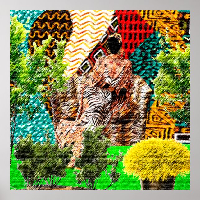 Der Garten im Inneren: Afrozentrische Silhouette Poster (Vorne)