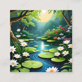 Der Garten ist ein ruhiger Ort, der perfekt zum Be Quadratische Visitenkarte