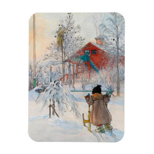 Der Garten und das Waschhaus von Carl Larsson Magnet