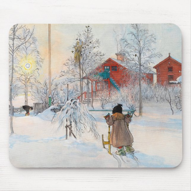 Der Garten und das Waschhaus von Carl Larsson Mousepad (Vorne)