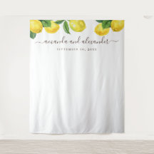 Der Garten von Citrus. Lemon Hochzeitshintergrund