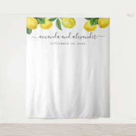 Der Garten von Citrus. Lemon Hochzeitshintergrund Wandteppich