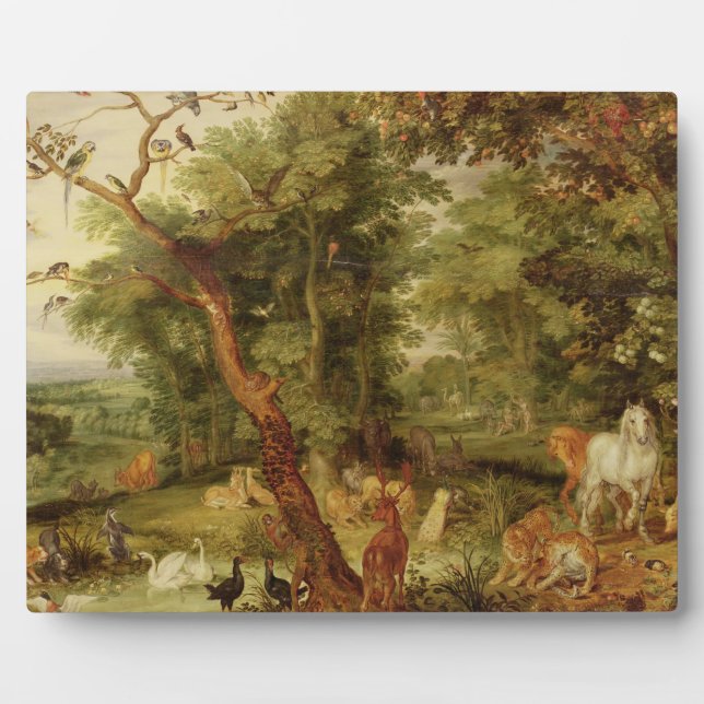 Der Garten von Eden; im Hintergrund der Temptati Fotoplatte (Vorderseite)