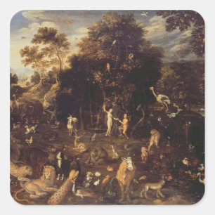 Der Garten von Eden Quadratischer Aufkleber