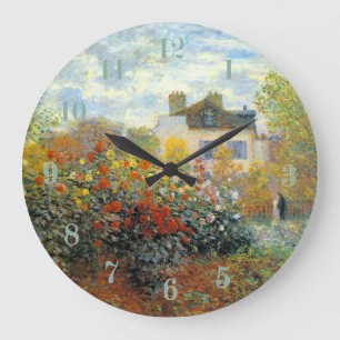 Der Garten von Monet an Argenteuil-schöner Kunst Große Wanduhr