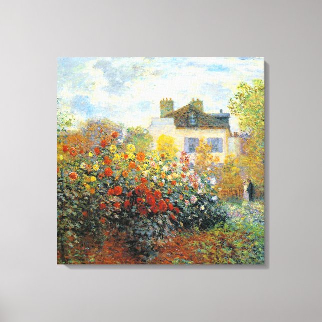 Der Garten von Monet bei Argenteuil Fine Art 24 x  Leinwanddruck (Vorderseite)
