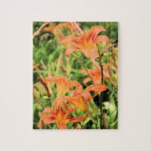 Der Garten von Orange Tiger Lilies Puzzle