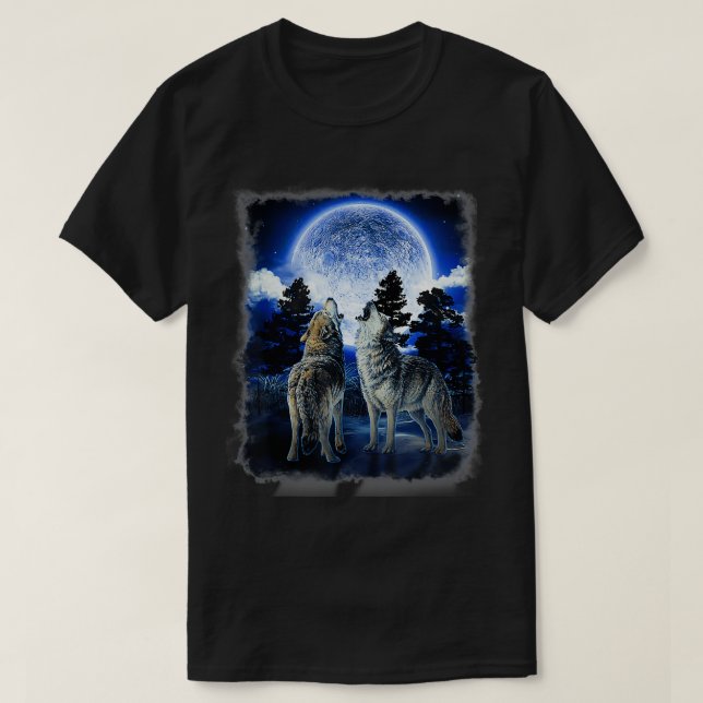Der gebirgige Männerwolf-Indianer  T-Shirt (Design vorne)
