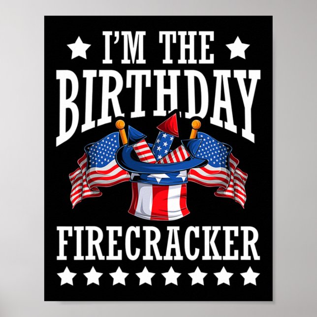 Der Geburtstag des Firecracker 4. Juli Unabhängigk Poster (Vorne)