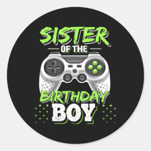 Der Geburtstag des Jungen Matching Video Game Birt Runder Aufkleber