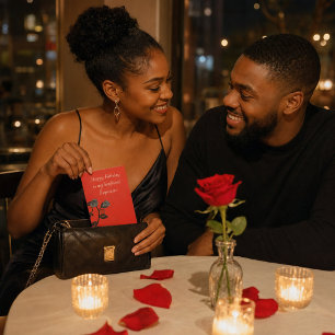 Der Geburtstag des Romantik Red & Black Rose Boyfr Karte