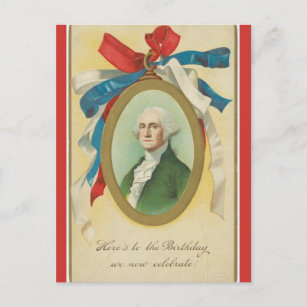 Der Geburtstag des Vintagen Patrioten George Washi Postkarte