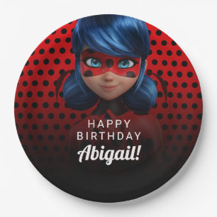 Der Geburtstag des wunderbaren Ladybug-Girls Pappteller