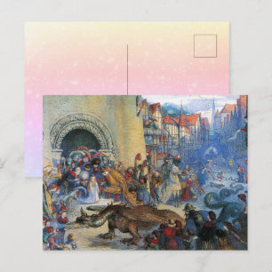 Der Geburtstag-Drache der kleinen Prinzessin Postkarte