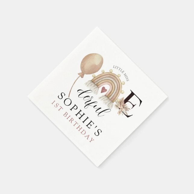 Der Geburtstag eines erbarmungslosen Regenbogenmäd Serviette (Ecke)