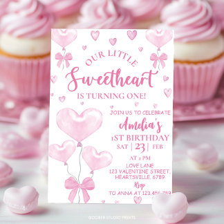 Der Geburtstag von Little Sweetheart Valentine Einladung