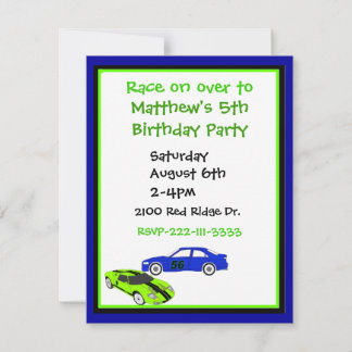 Der Geburtstags-Einladung des Rennwagen-Jungen Einladung