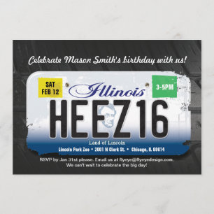 Der Geburtstags-Illinois-Lizenz-Einladung des Einladung