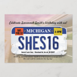 Der Geburtstags-Michigan-Lizenz-Einladung des Einladung