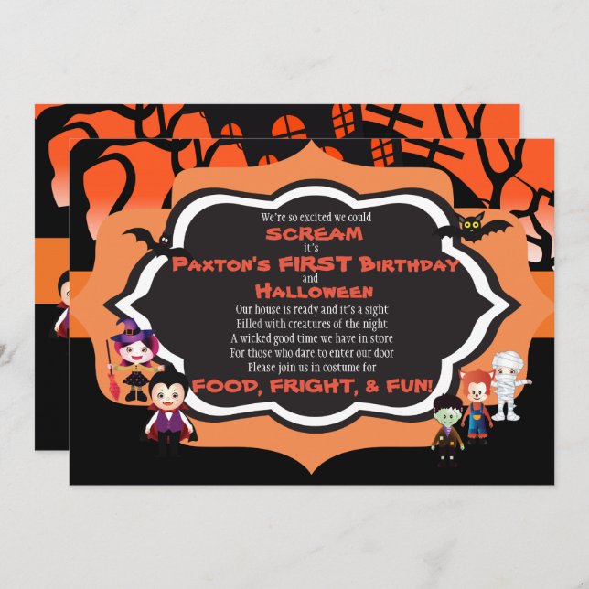 Der Geburtstags-Party-Karte des Einladung (Vorne/Hinten)