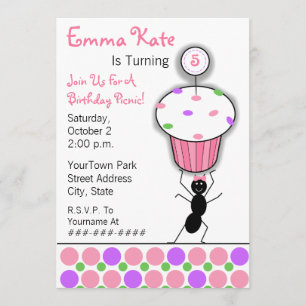 Der Geburtstags-Picknick-Party der Kinder - Ameise Einladung