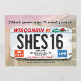 Der Geburtstags-Wisconsin-Lizenz-Einladung des Einladung