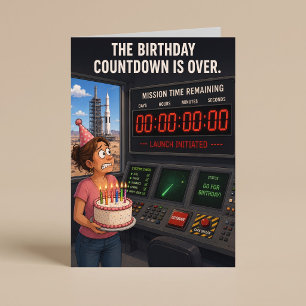 Der Geburtstagscountdown ist vorbei Lustiger Gebur Karte