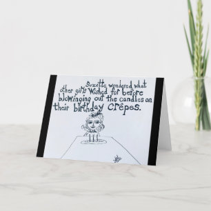 Der Geburtstagskrepe-Kuchen-Wish eines kleinen fra Karte