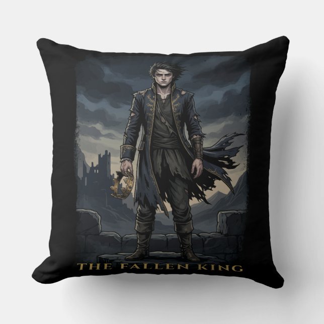 Der gefallene König Gothic Dark Fantasy Design Kissen (Vorderseite)