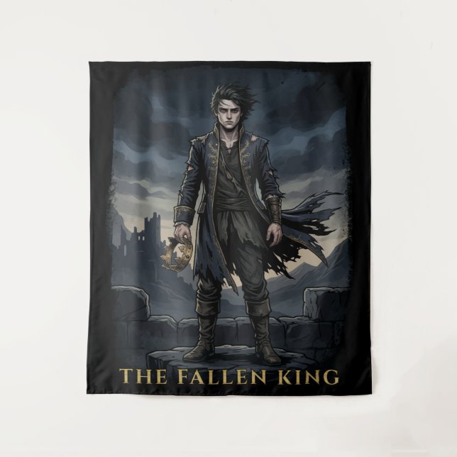 Der gefallene König Gothic Dark Fantasy Design Wandteppich (Vorderseite)