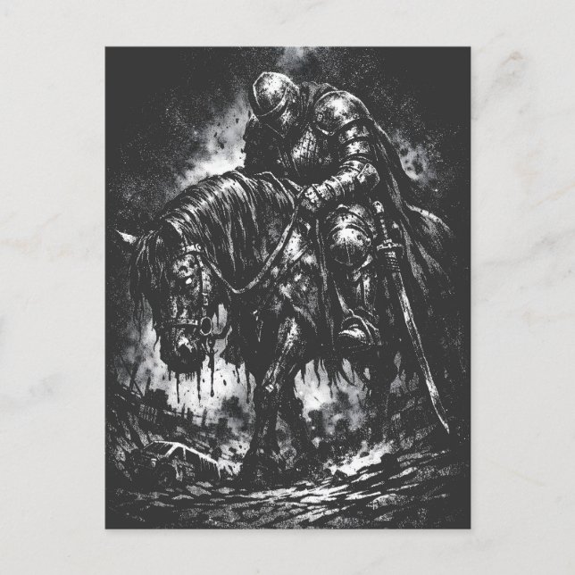 Der gefallene Ritter von BurnsInHell Postkarte (Vorderseite)