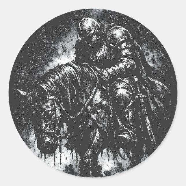 Der gefallene Ritter von BurnsInHell Runder Aufkleber (Vorderseite)